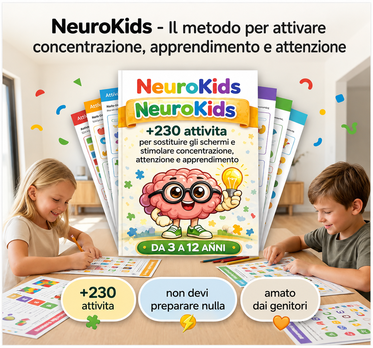 NeuroKids: +230 attività per stimolare concentrazione, attenzione e memoria